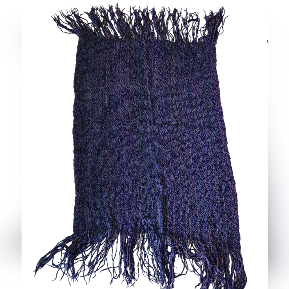 Kennebunk Weavers Purple large knit Afghan Throw Blanket  53 x 39 inches
